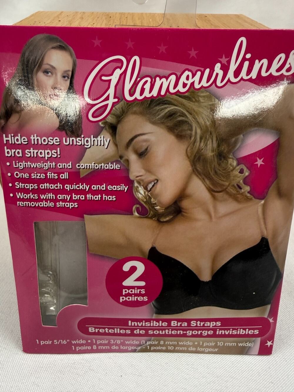 Glamourlines Invisible Bra Straps 2 Pairs Clear Replacement Adjustable Straps